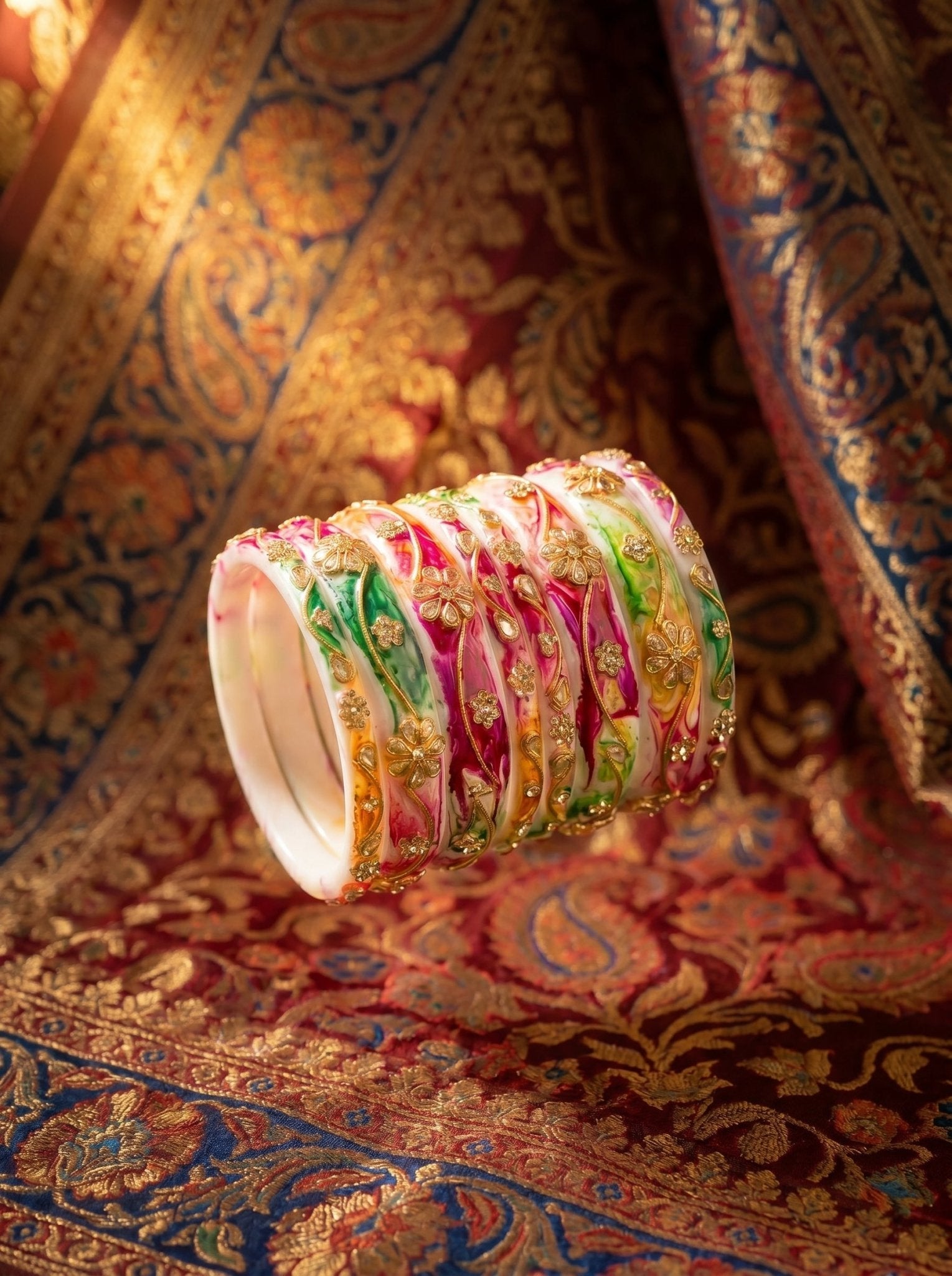 Timeless-Green Elegance – Exclusive Kada Set - AVARKA